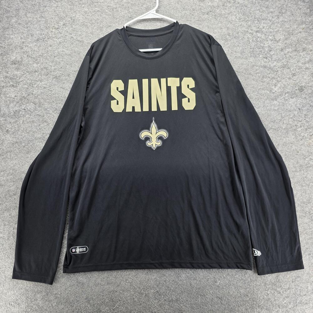 New Orleans Saints Shirt Mens XL Black NFL Combine Authentic Long Sleeve Tee